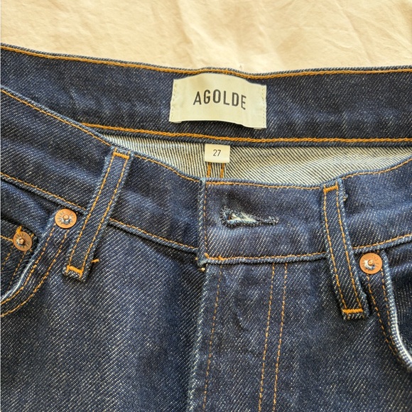 AGOLDE Harper Relaxed Straight Jeans in Dark Indigo 27 - Picture 7 of 8
